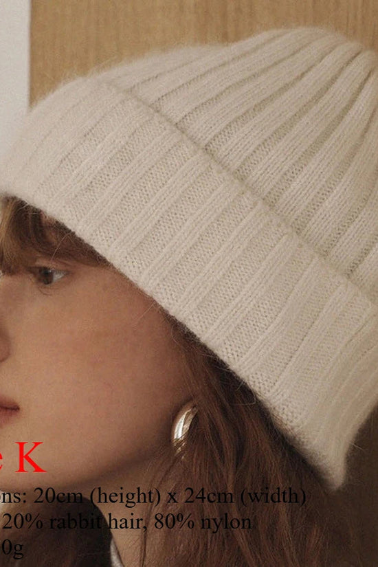 INS Real Fur Wool Winter Hats for Women Sun Animals Cartoon Warm Knit Thick Beanie Cap Solid Cover Head Sombreros De Mujer 