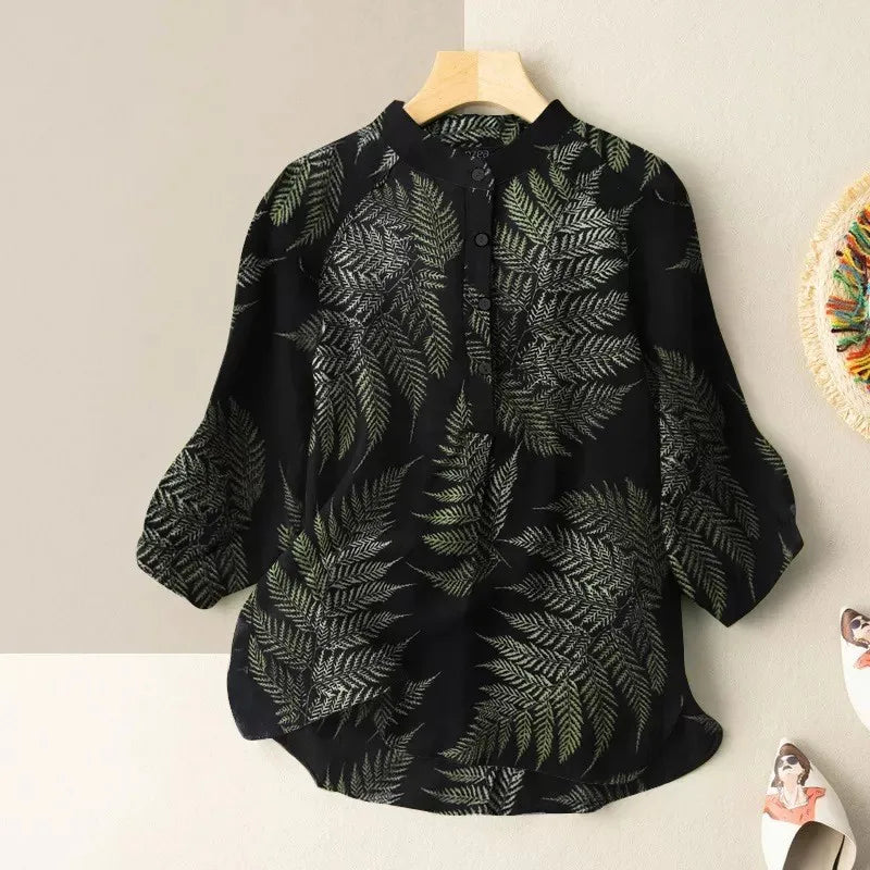 Vintage Cotton-Linen Button Down Blouse FitiqueFit