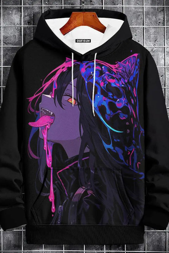 🧥 Oversized Anime Graphic Hoodie FitiqueFit