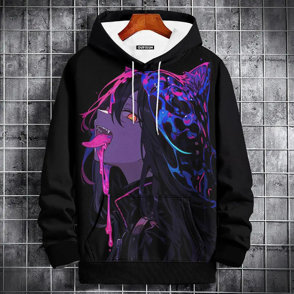 🧥 Oversized Anime Graphic Hoodie FitiqueFit