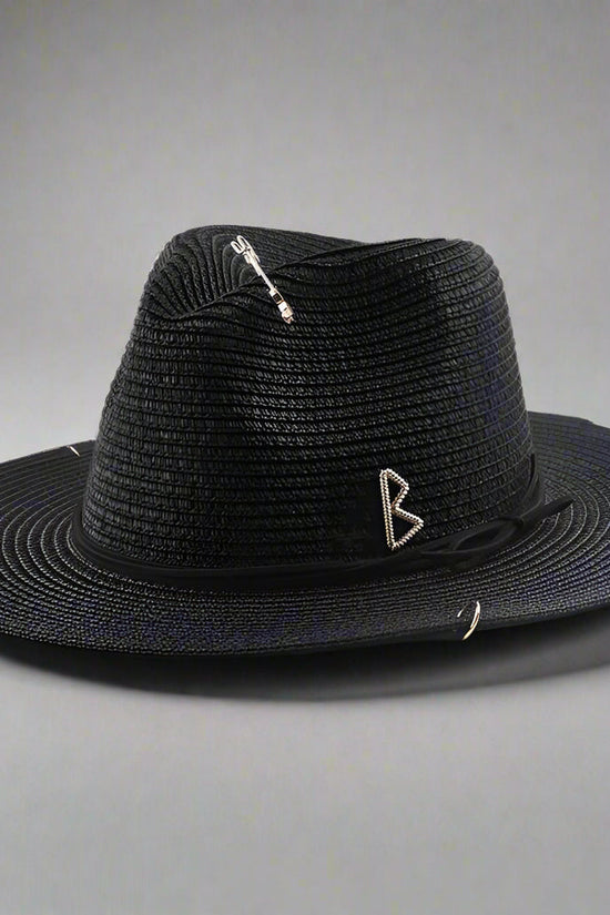 Unisex Metal Letter Straw Panama Hat FitiqueFit