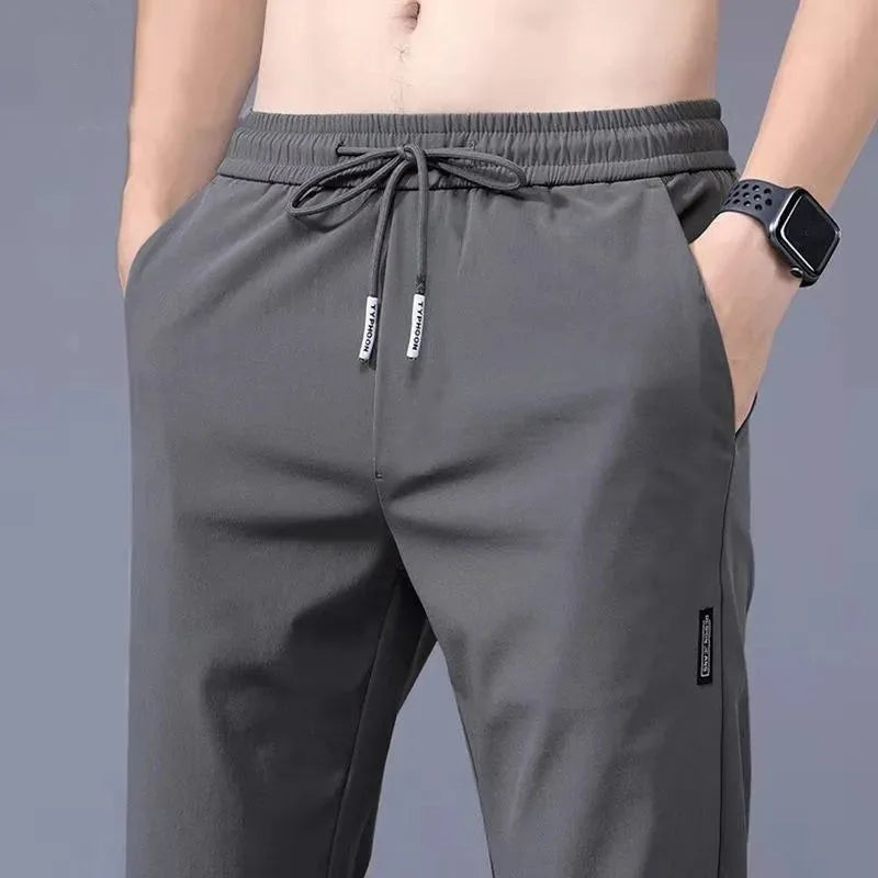 Men's Casual Pants Stretch Slim Fit Elastic Waist Jogger Korean Classic Blue Black Gray Male Brand Trousers Plus Size 4XL 5XL 