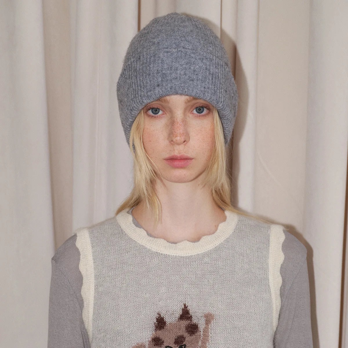 INS Real Fur Wool Winter Hats for Women Sun Animals Cartoon Warm Knit Thick Beanie Cap Solid Cover Head Sombreros De Mujer 