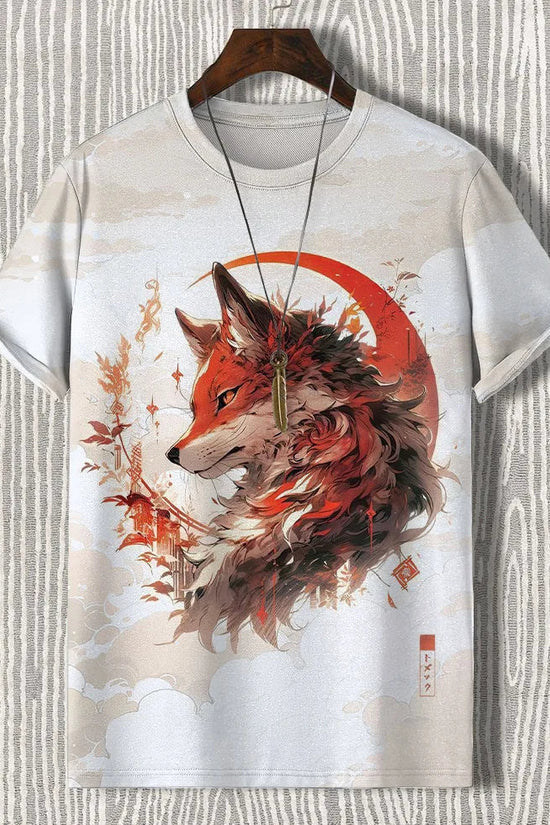 Samurai Cat Graphic T-Shirt – Japanese Style 3D Print Men's Tee FitiqueFit