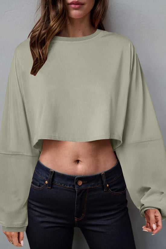 🧘‍♀️ Women’s Long Sleeve Loose-Fit Crop Top FitiqueFit