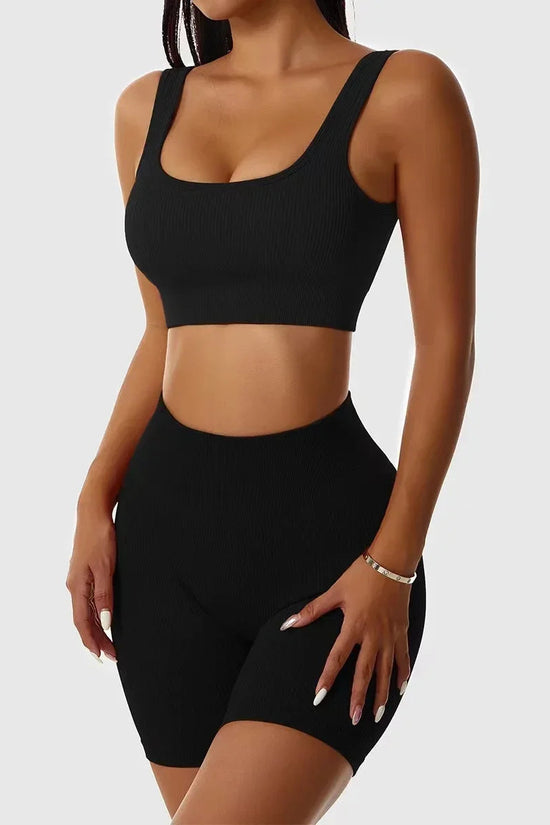 🖤 Ribbed Seamless Yoga Set FitiqueFit