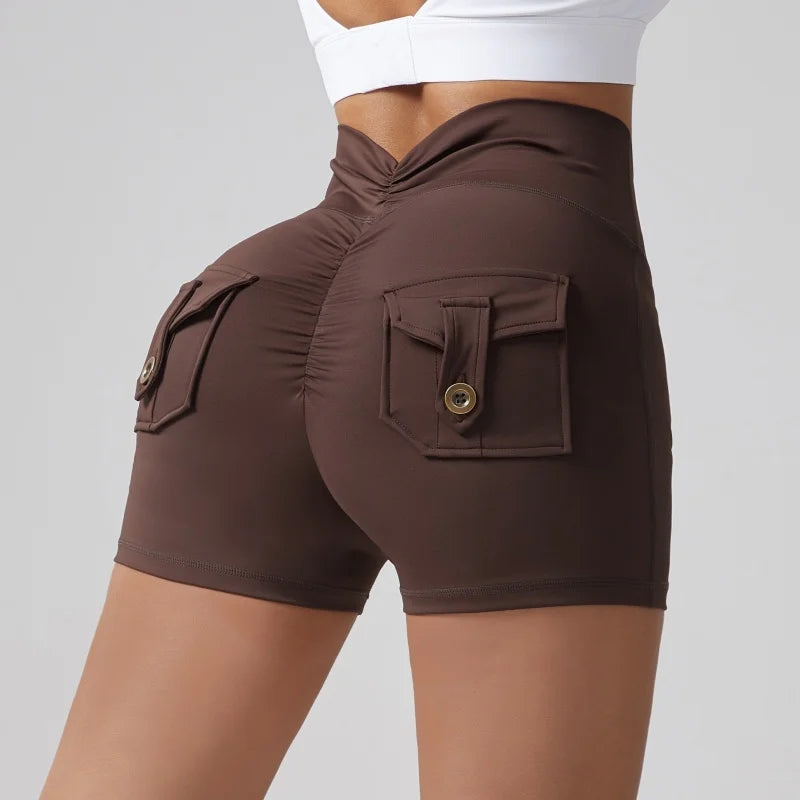 🍑 Wrinkled High-Waist Pocket Leggings for Women FitiqueFit