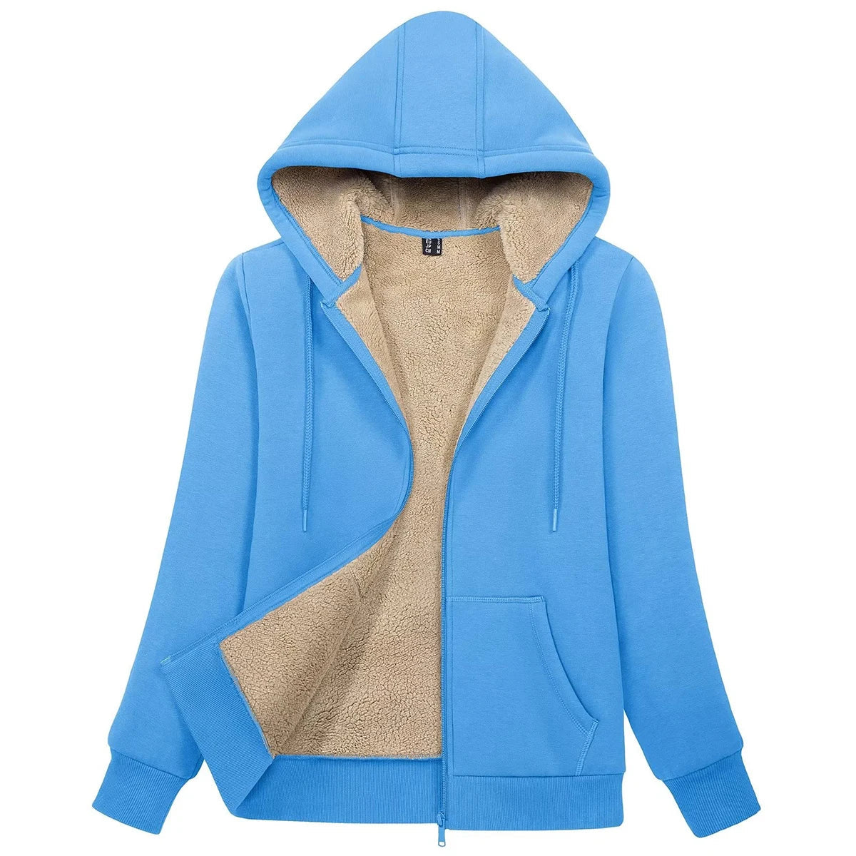 MAGCOMSEN Womens Sherpa Lined Fleece Jacket Zip Up Casual Hoodie Winter Warm Thicken Jackets 