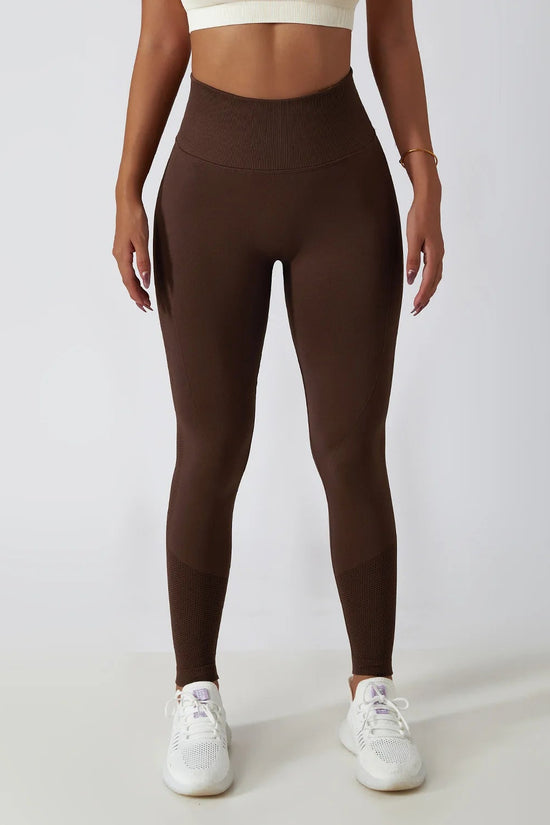 Seamless Ribbed Yoga Leggings – Tummy Control Fit FitiqueFit