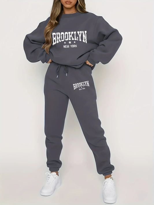 Autumn Winter Women's Sweater Pants Set  Women Hoodie set Street Hip Hop Clothing Casual Female  Clothing Plush sweatshirt 