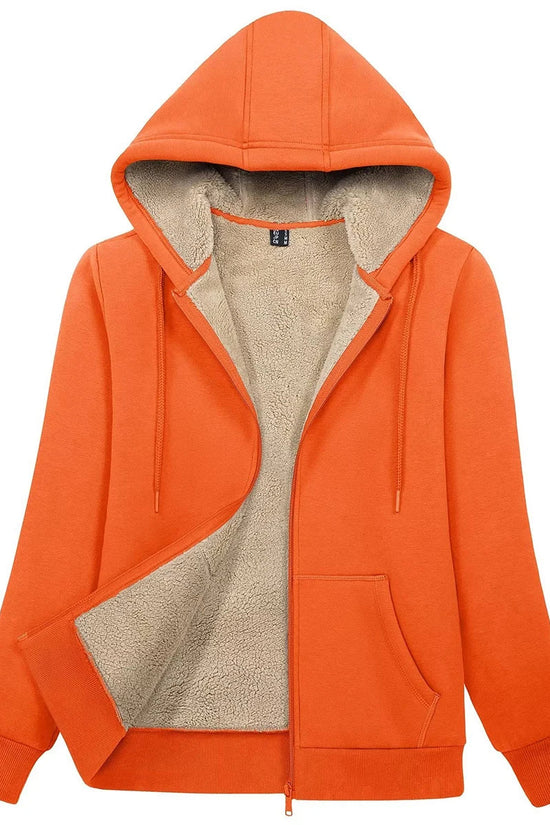 MAGCOMSEN Womens Sherpa Lined Fleece Jacket Zip Up Casual Hoodie Winter Warm Thicken Jackets 