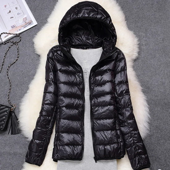 Women Puffer Jacket Lightweight Packable Hooded Down Coats | Diversi