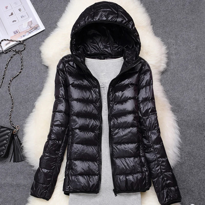 Women Puffer Jacket Lightweight Packable Hooded Down Coats | Diversi