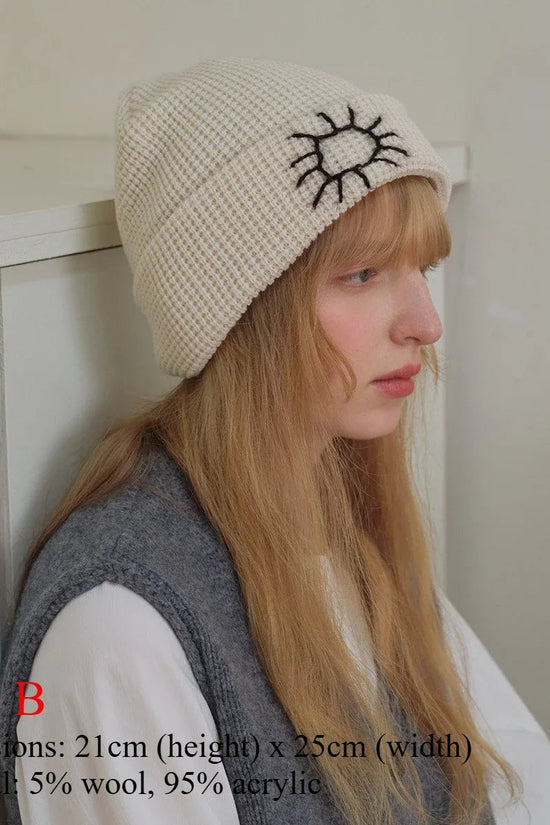 INS Real Fur Wool Winter Hats for Women Sun Animals Cartoon Warm Knit Thick Beanie Cap Solid Cover Head Sombreros De Mujer 