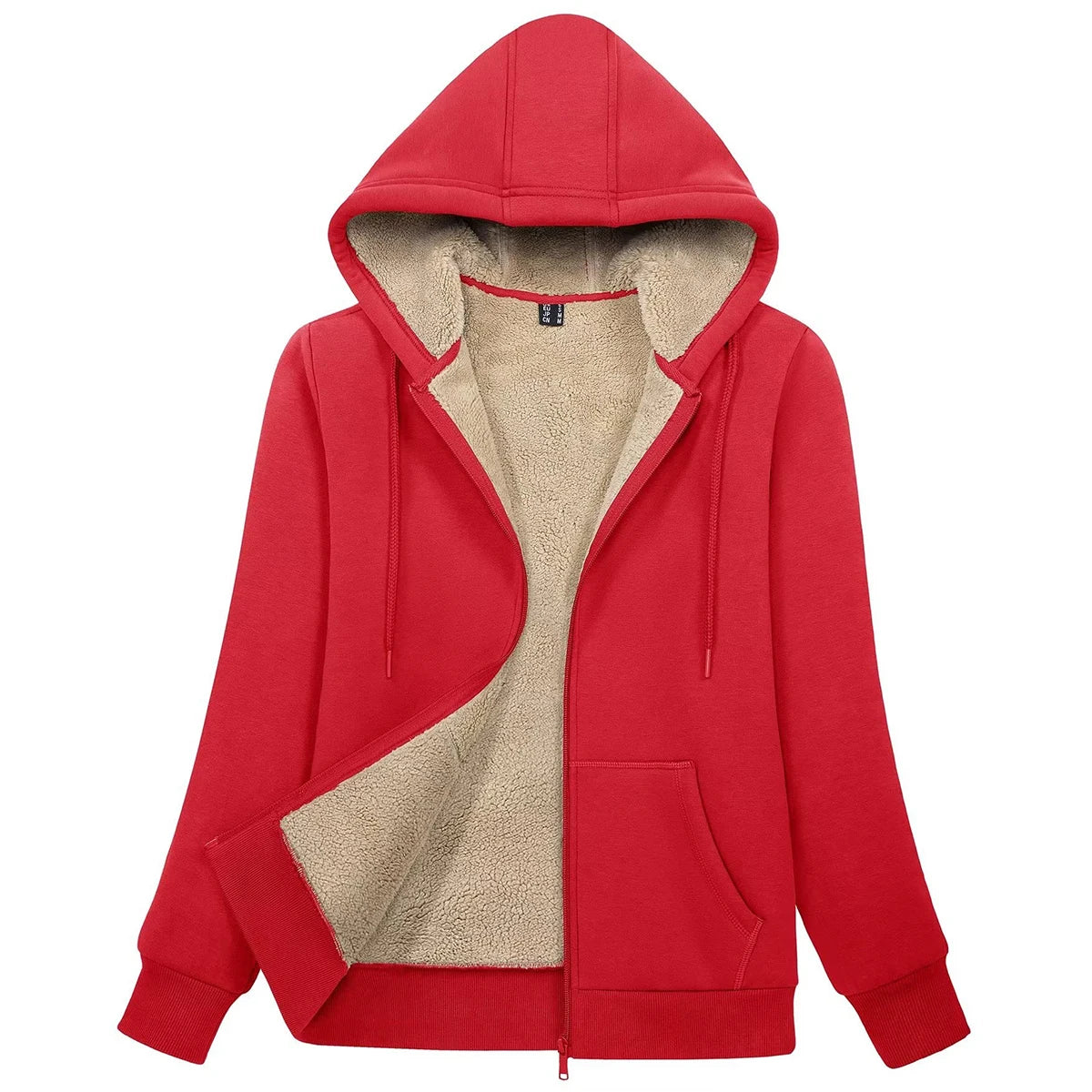 MAGCOMSEN Womens Sherpa Lined Fleece Jacket Zip Up Casual Hoodie Winter Warm Thicken Jackets 