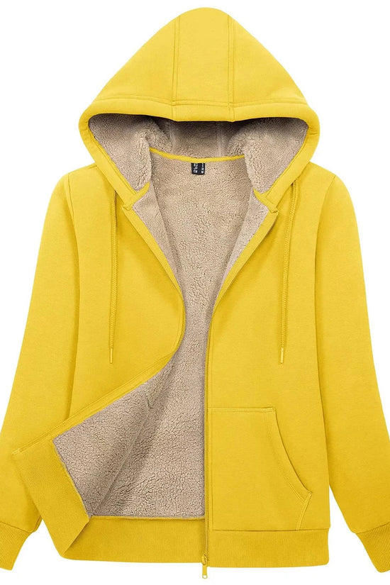 MAGCOMSEN Womens Sherpa Lined Fleece Jacket Zip Up Casual Hoodie Winter Warm Thicken Jackets 