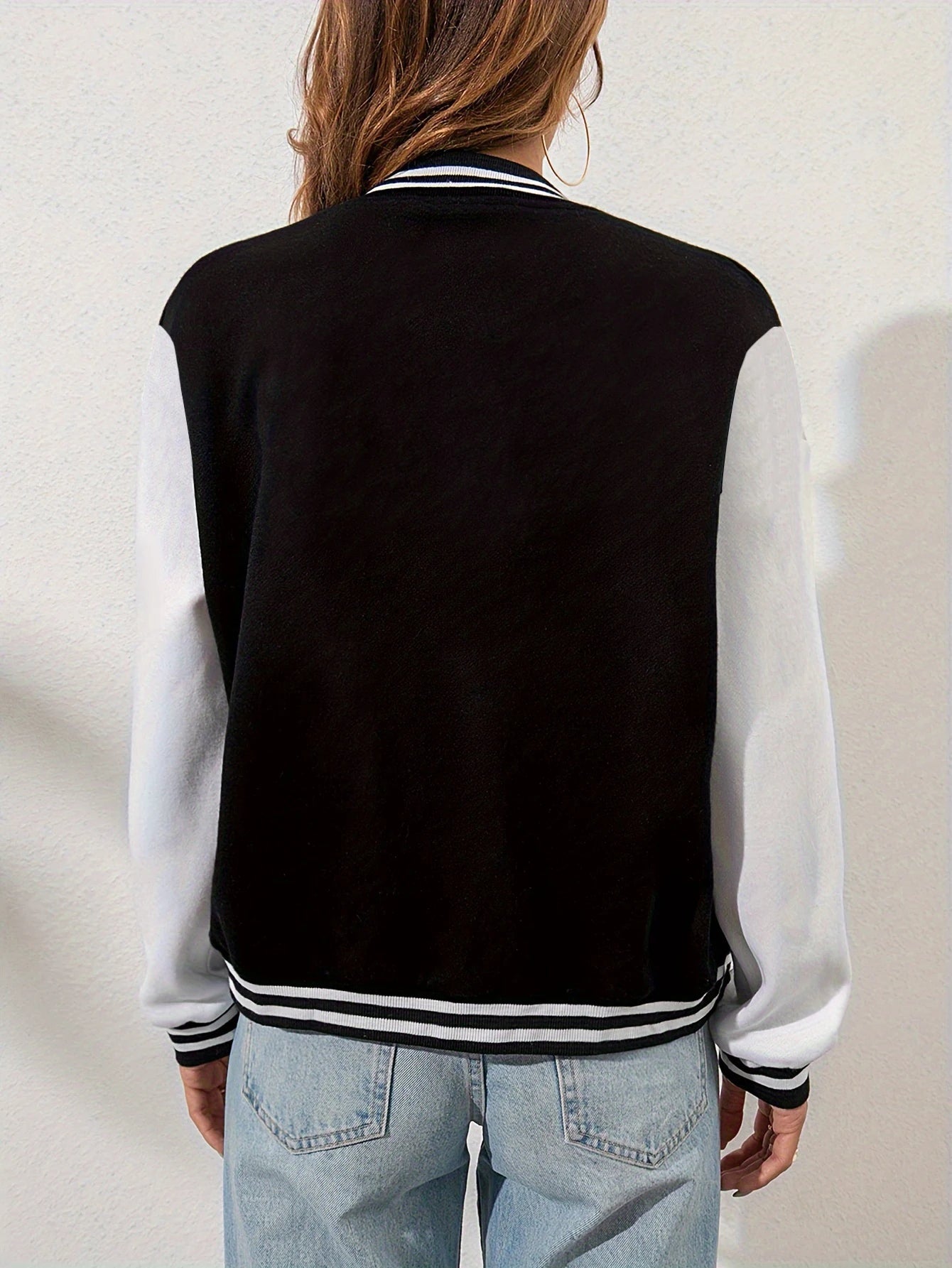 New York Art Letter 23 Printed Women Jacket Harajuku Fleece Baseball Jersey Button Personality Streetwear Vintage Loose Clothing 