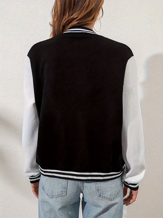 New York Art Letter 23 Printed Women Jacket Harajuku Fleece Baseball Jersey Button Personality Streetwear Vintage Loose Clothing 