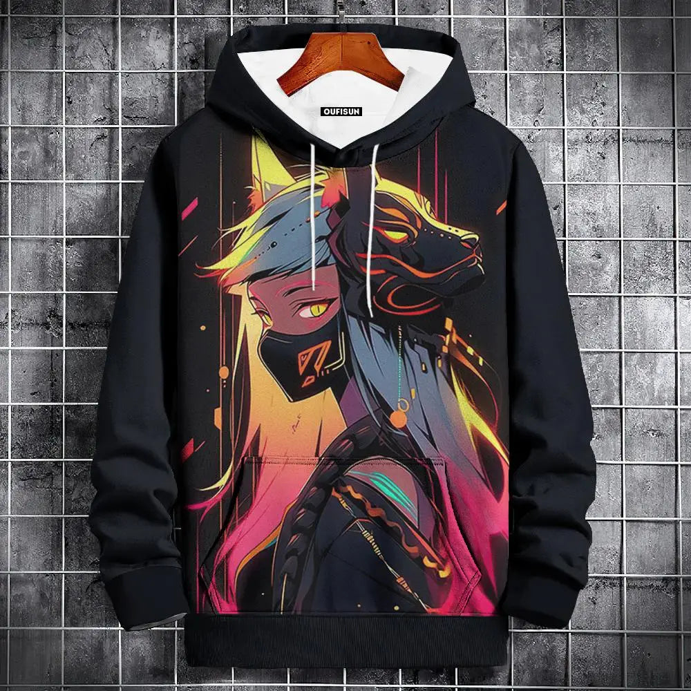 🧥 Oversized Anime Graphic Hoodie FitiqueFit