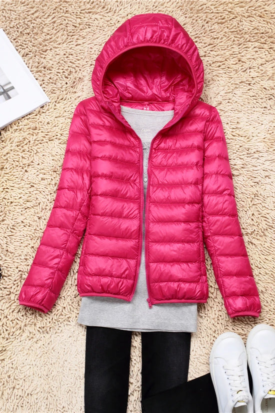 Women Puffer Jacket Lightweight Packable Hooded Down Coats | Diversi