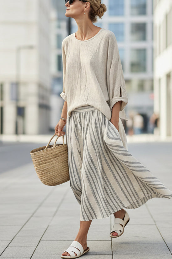 Loose Casual Womens Summer Cross-Border Fashion Beach Vacation Two-Piece Set 