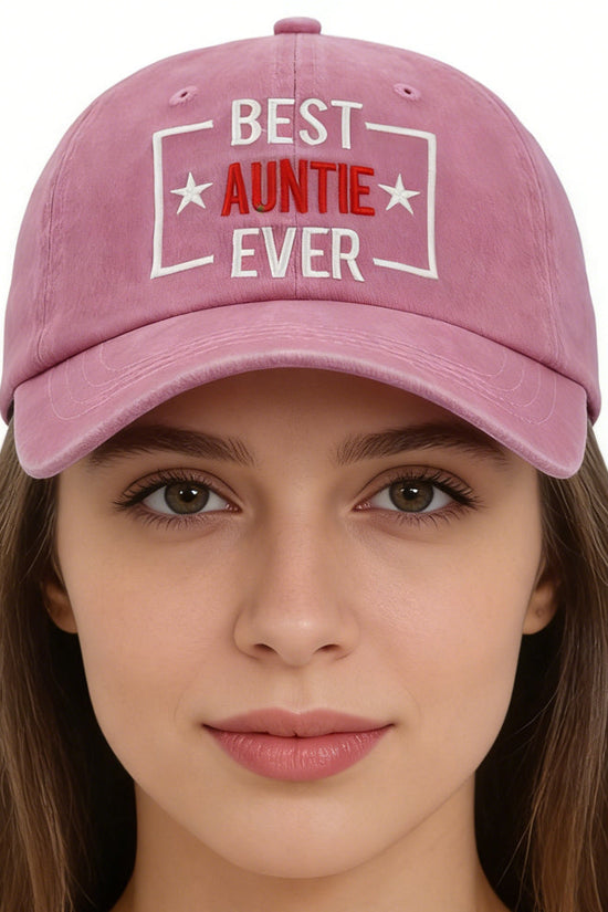 Best Auntle Ever Adjustable Wash Cotton Baseball Cap 
