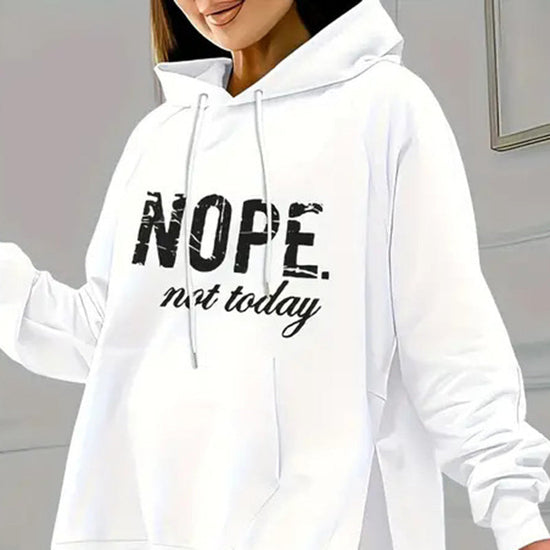 Women's Casual 2-Piece Set Solid Color Leggings & Letter Print Pocket Drawstring Hooded Sweatshirt With Split Hem Spring Fall Fashion Outfit CJ US