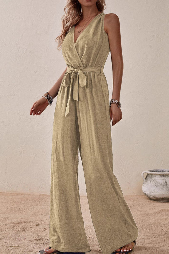 Strap High-Waist Sleeveless Jumpsuit Fashion Casual Set 