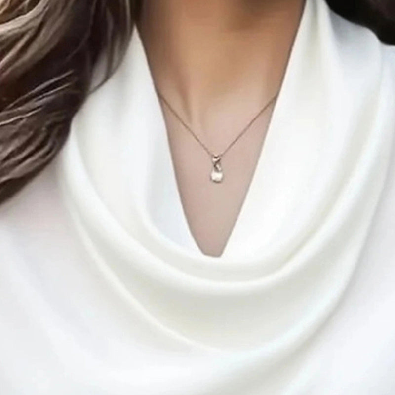 Women's Elegant Draped Neck Blouse, Solid Color Ruffle Detail Long Sleeve Shirt For Office And Formal Wear CJ US