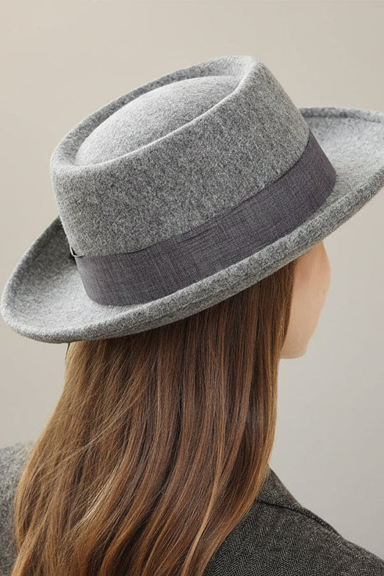 Vintage Bow British Retro Flat Top Hat for Women 
