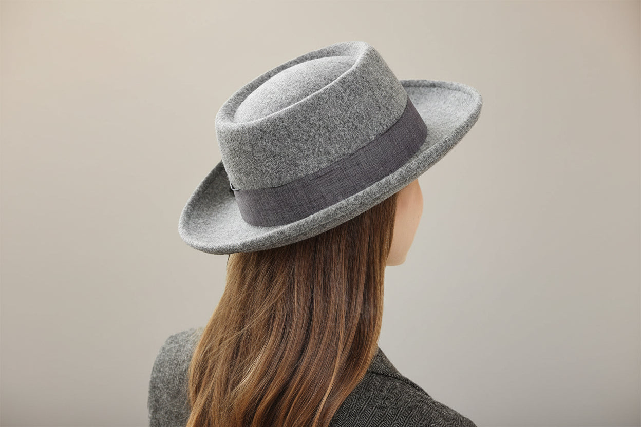 Vintage Bow British Retro Flat Top Hat for Women 