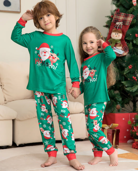 Christmas Pajamas For Family Matching Family Christmas PJs Sets Santa Claus Printed Top Sleepwear CJ