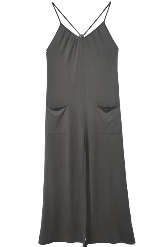 Women’s Pleated Chest Cross-Strap Jumpsuit CJ US
