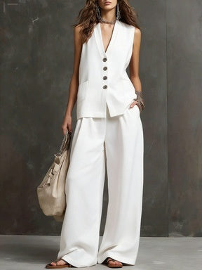 Seasonal Laid-back Linen Suit 