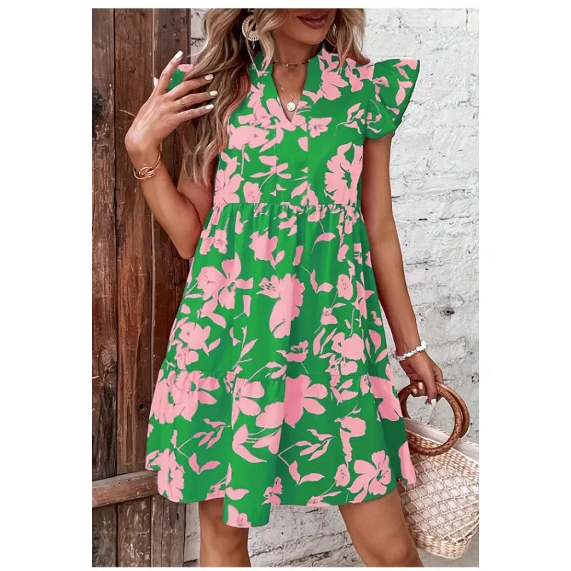 Women’s Floral A-Line Vacation Dress 