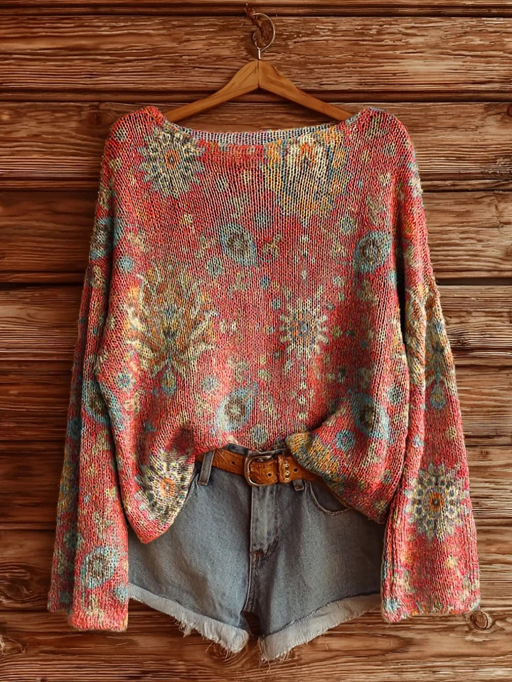 Women’s Fall Wildflower Print Long Sleeve T-Shirt 