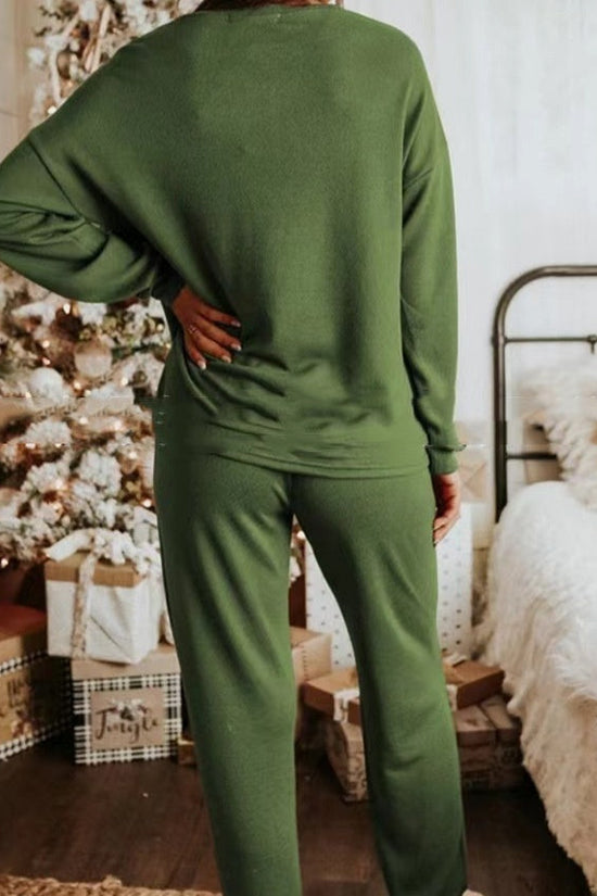 Women's Christmas Sequins Long Sleeve Pants Two-piece Set Fashion Casual Set CJ