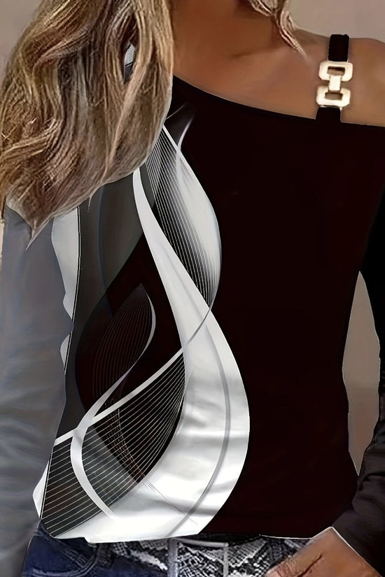 Women’s Asymmetrical Buckle Shoulder Top CJ US