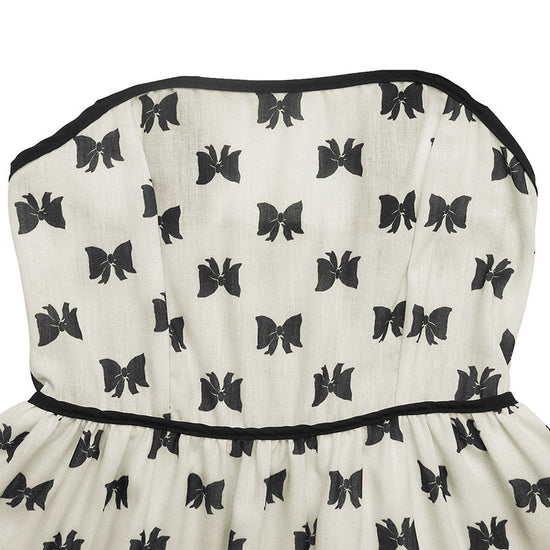 Shoulder Strap Bow Decoration With Bow Print Elegant Summer Dress CJ US