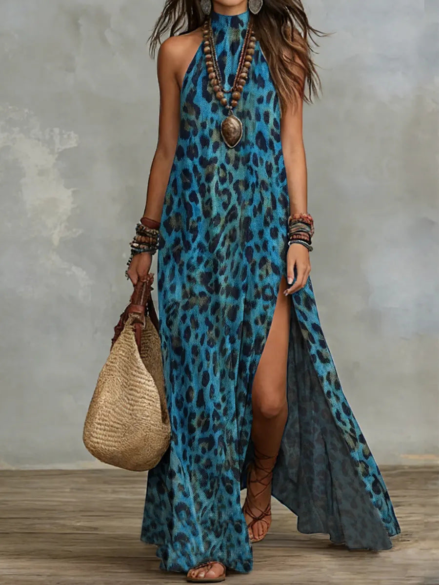 Printed Scarf-style Long Dress Fashionable And Casual 