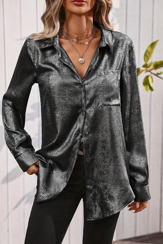 Satin Minimalist Long Sleeve Shirt FitiqueFit