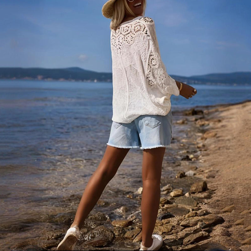 Boho Lace V-Neck Cardigan CJ US