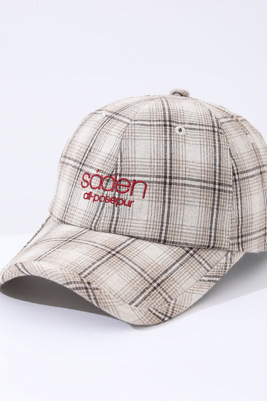 Striped Checkered Embroidered Letter Simple And Fashionable Baseball Cap Suitable For Daily Outdoor Outings And Travels 