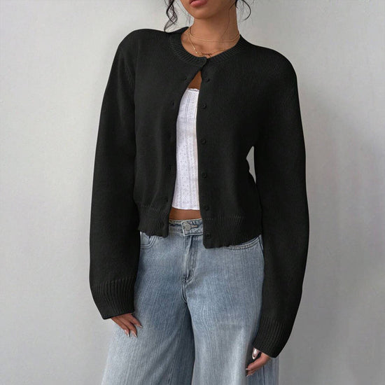 Light Ribbed Button-Up Cardigan CJ US