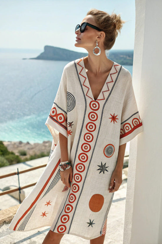 Beach Vacation Beach Dress Printed Loose Midi Dress 