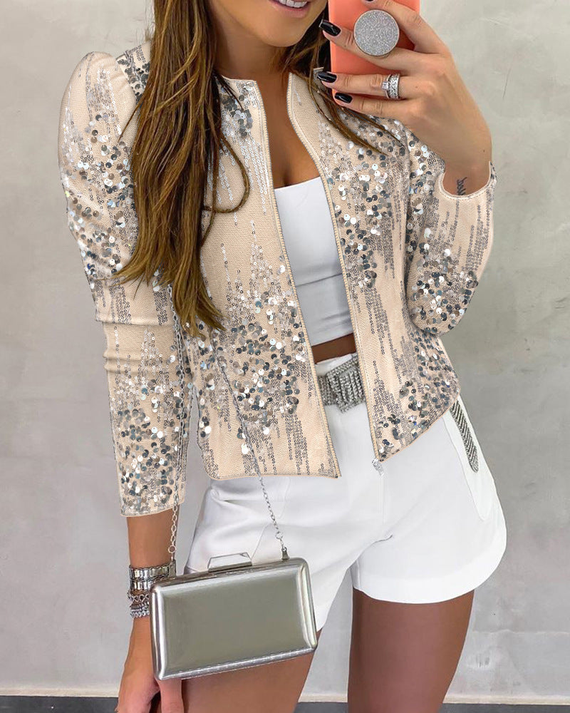 Women’s Sequined Zip-Up Jacket 
