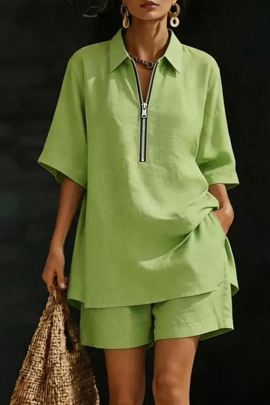 Women's Top Short-Sleeve Shirt Set 