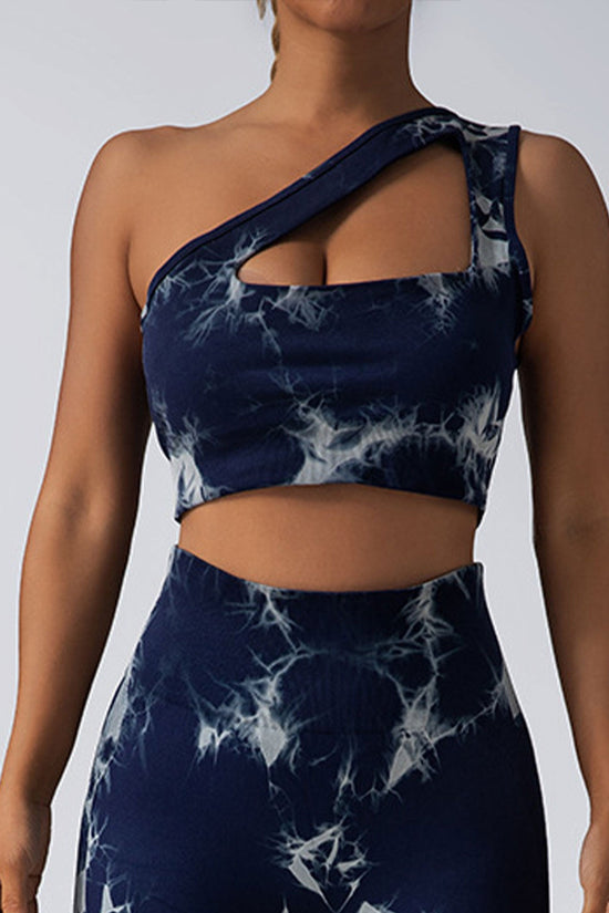 Seamless One-Shoulder Bra & Scrunch Leggings Set - High Waisted Yoga Pants FitiqueFit