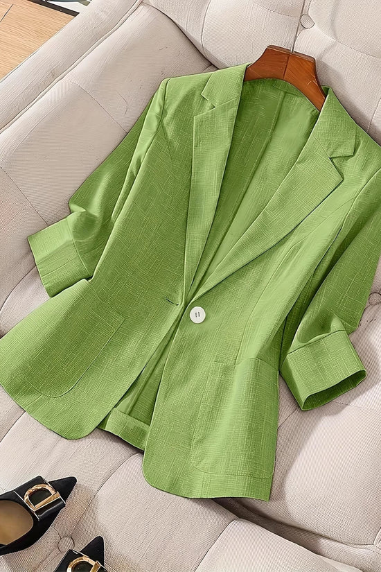 Three-quarter-sleeve Single-button Professional Casual Blazer 