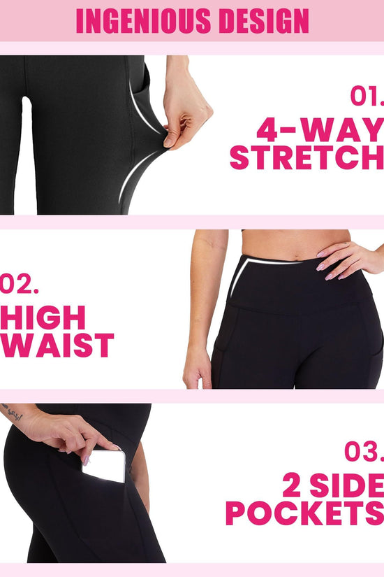 3-Pack High-Waisted Cropped Yoga Pants with Slanted Pockets CJ US